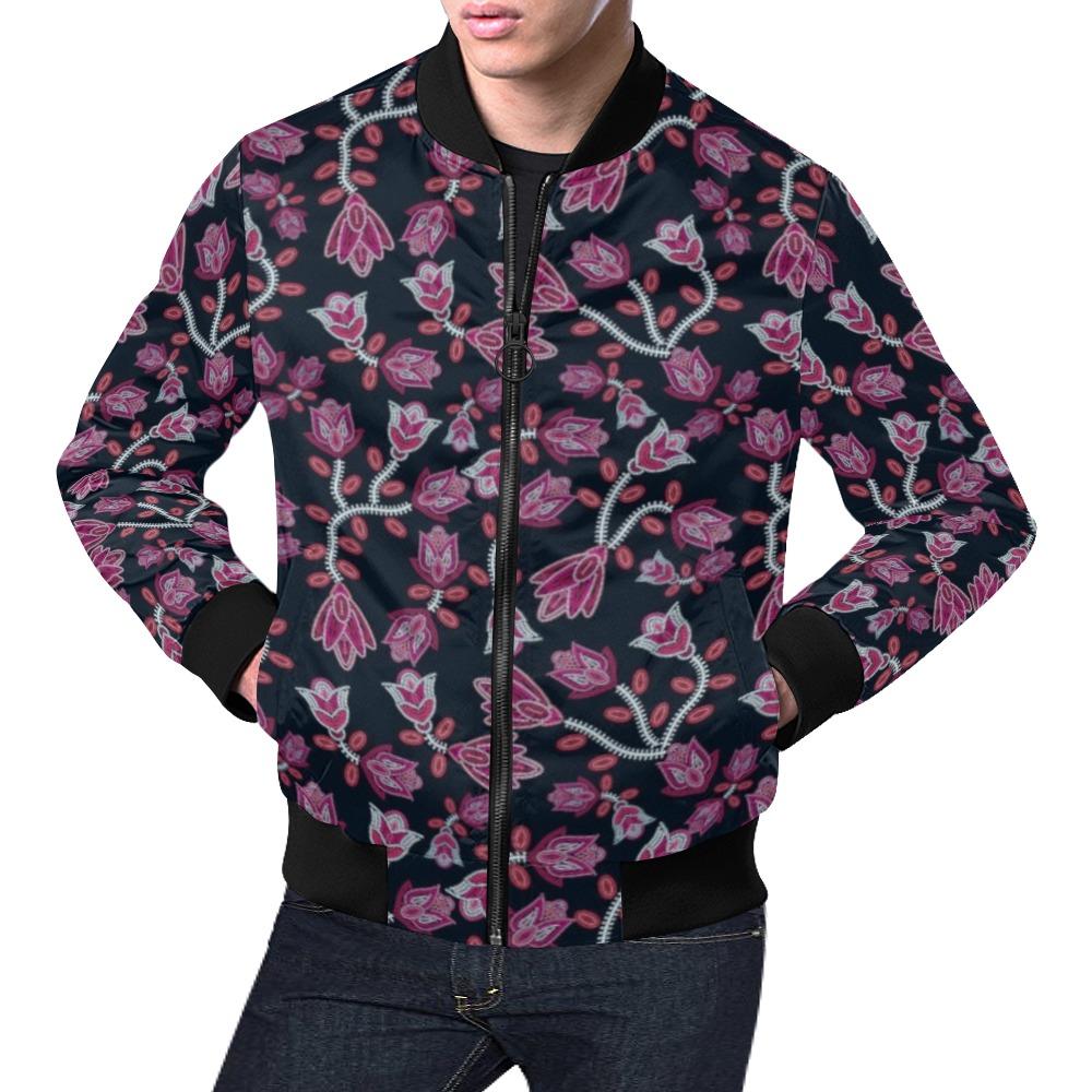 Beaded Pink All Over Print Bomber Jacket for Men (Model H19) Jacket e-joyer 