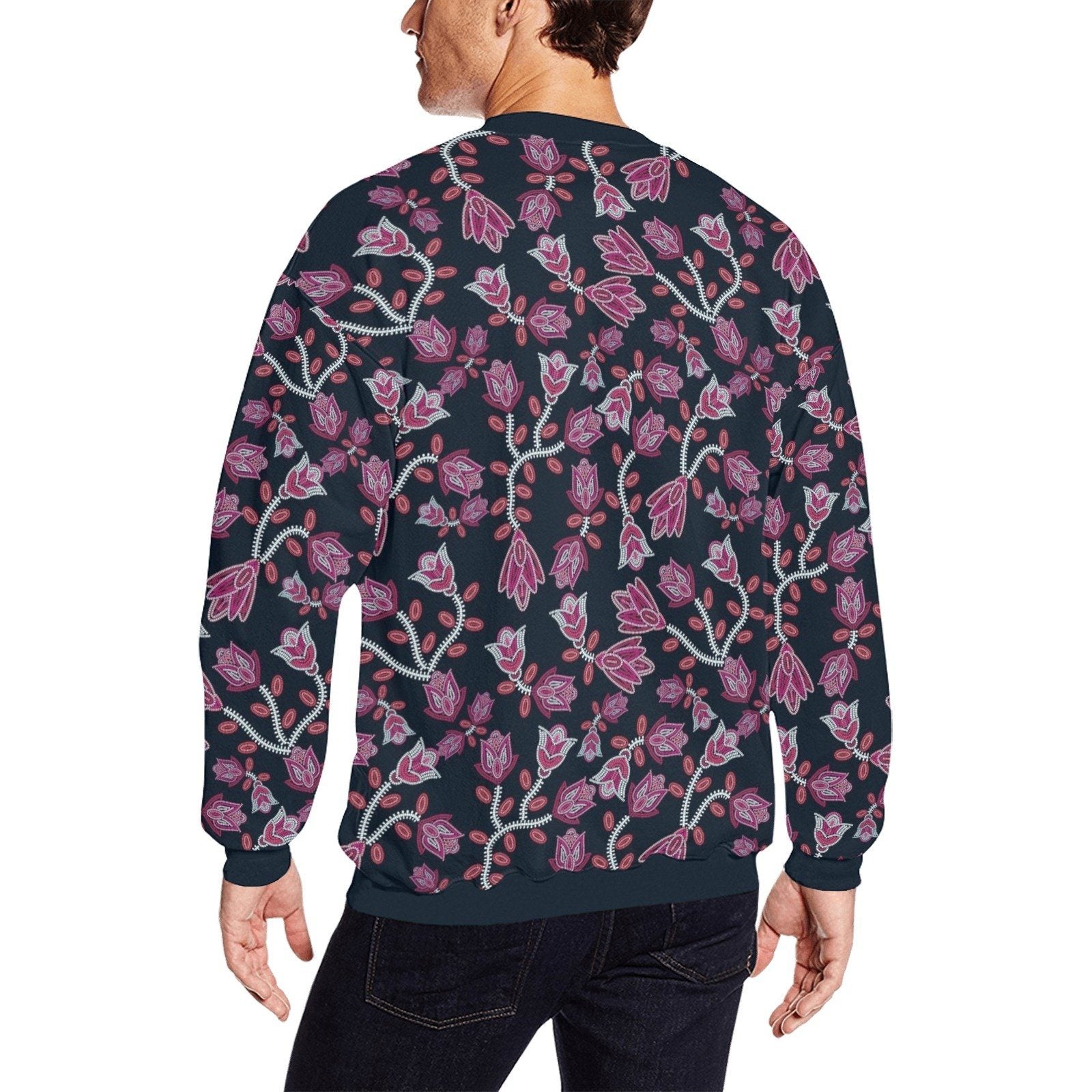 Beaded Pink All Over Print Crewneck Sweatshirt for Men (Model H18) shirt e-joyer 