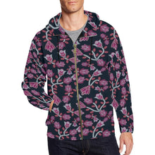 Load image into Gallery viewer, Beaded Pink All Over Print Full Zip Hoodie for Men (Model H14) All Over Print Full Zip Hoodie for Men (H14) e-joyer 
