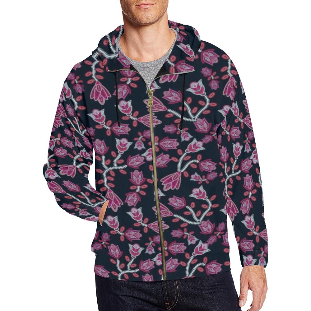 Beaded Pink All Over Print Full Zip Hoodie for Men (Model H14) All Over Print Full Zip Hoodie for Men (H14) e-joyer 