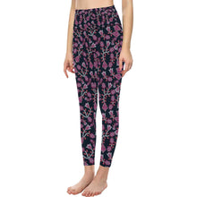 Load image into Gallery viewer, Beaded Pink All Over Print High-Waisted Leggings (Model L36) High-Waisted Leggings (L36) e-joyer 
