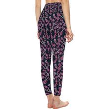 Load image into Gallery viewer, Beaded Pink All Over Print High-Waisted Leggings (Model L36) High-Waisted Leggings (L36) e-joyer 
