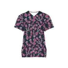 Load image into Gallery viewer, Beaded Pink All Over Print Scrub Top Scrub Top e-joyer 
