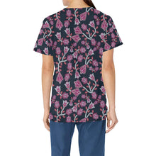 Load image into Gallery viewer, Beaded Pink All Over Print Scrub Top Scrub Top e-joyer 
