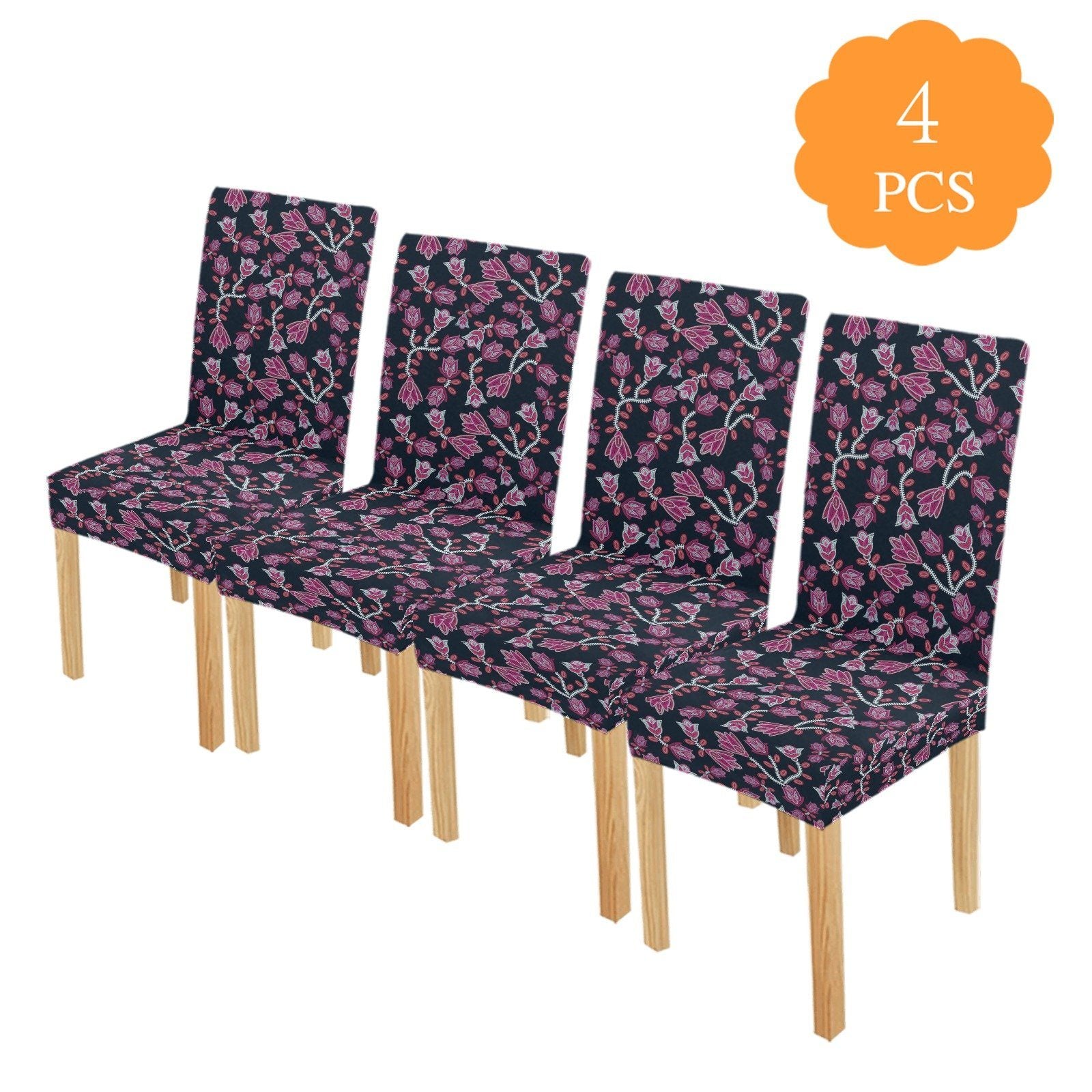 Beaded Pink Chair Cover (Pack of 4) Chair Cover (Pack of 4) e-joyer 