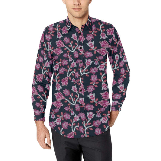 Beaded-Pink Men's All Over Print Casual Dress Shirt (Model T61) Men's Dress Shirt (T61) e-joyer 