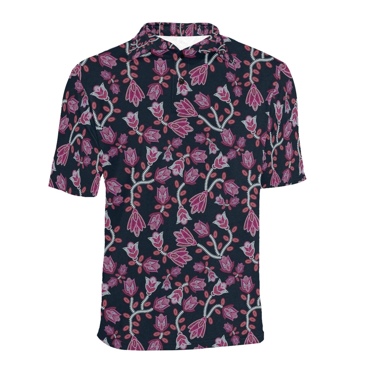 Beaded Pink Men's All Over Print Polo Shirt (Model T55) Men's Polo Shirt (Model T55) e-joyer 