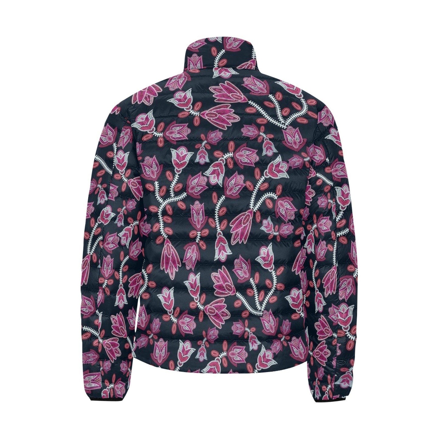 Beaded Pink Men's Stand Collar Padded Jacket (Model H41) Men's Stand Collar Padded Jacket (H41) e-joyer 