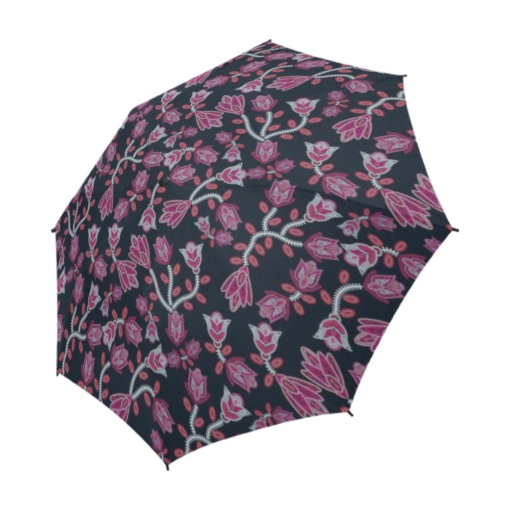 Beaded Pink Semi-Automatic Foldable Umbrella (Model U05) Semi-Automatic Foldable Umbrella e-joyer 