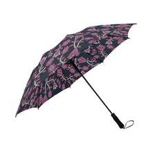 Load image into Gallery viewer, Beaded Pink Semi-Automatic Foldable Umbrella (Model U05) Semi-Automatic Foldable Umbrella e-joyer 
