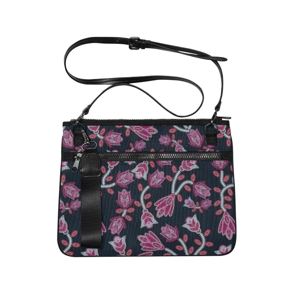 Beaded Pink Slim Clutch Bag (Model 1668) Slim Clutch Bags (1668) e-joyer 