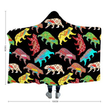 Load image into Gallery viewer, Bear Powwow Hooded Blanket 49 Dzine 
