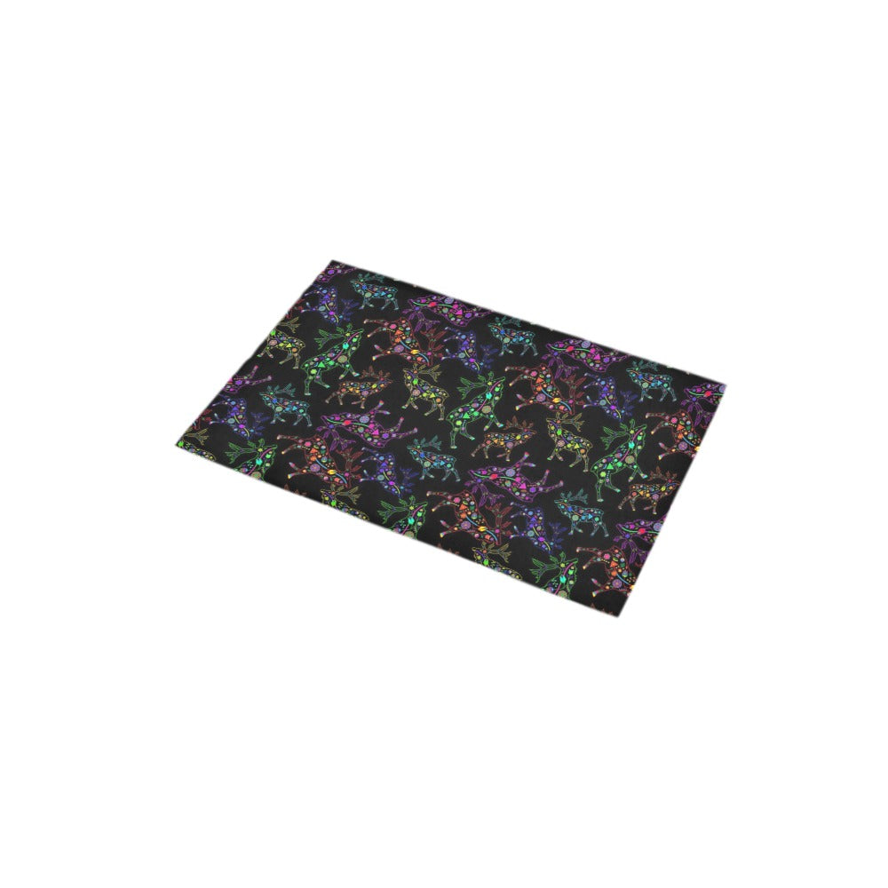 Neon Floral Elks Bath Rug 16''x 28''