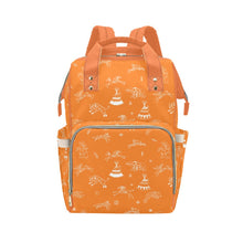 Load image into Gallery viewer, Ledger Dabbles Orange Multi-Function Diaper Backpack/Diaper Bag
