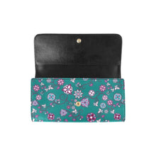 Load image into Gallery viewer, Burgundy Bloom Women&#39;s Trifold Wallet
