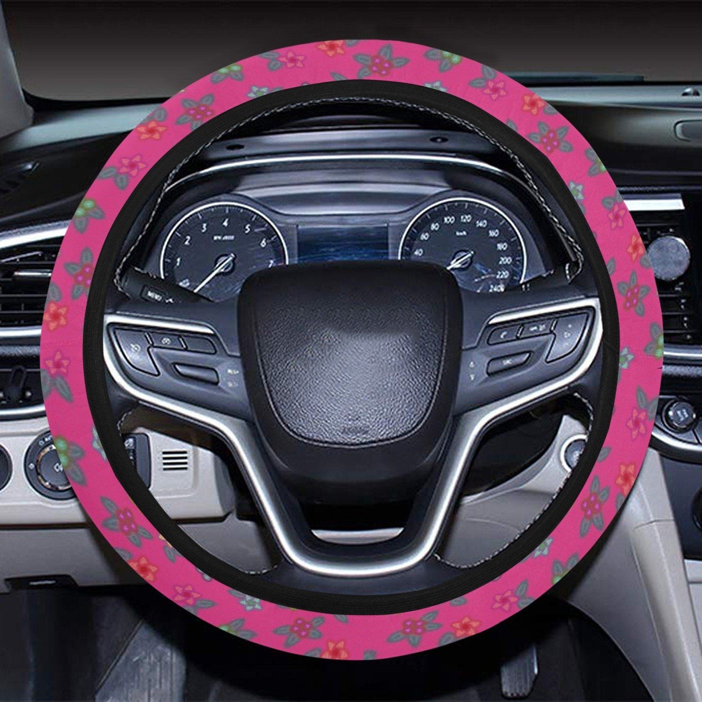 Berry Flower Steering Wheel Cover with Elastic Edge Steering Wheel Cover with Elastic Edge e-joyer 