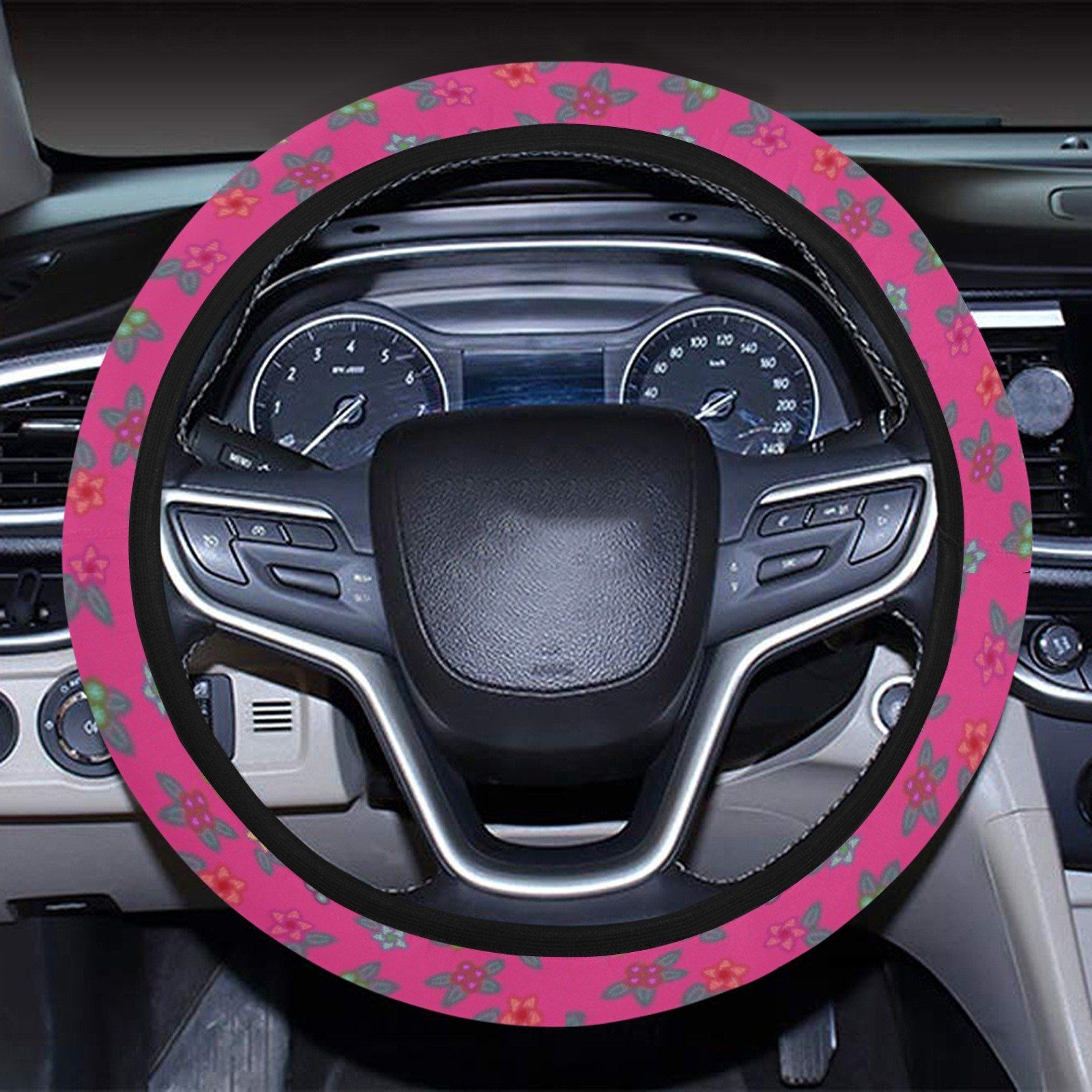 Berry Flower Steering Wheel Cover with Elastic Edge Steering Wheel Cover with Elastic Edge e-joyer 
