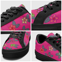 Load image into Gallery viewer, Berry Flowers Aapisi Low Top Canvas Shoes Black Sole aapisi Herman 
