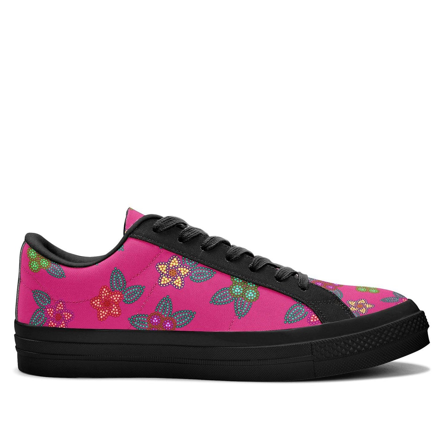 Berry Flowers Aapisi Low Top Canvas Shoes Black Sole aapisi Herman 