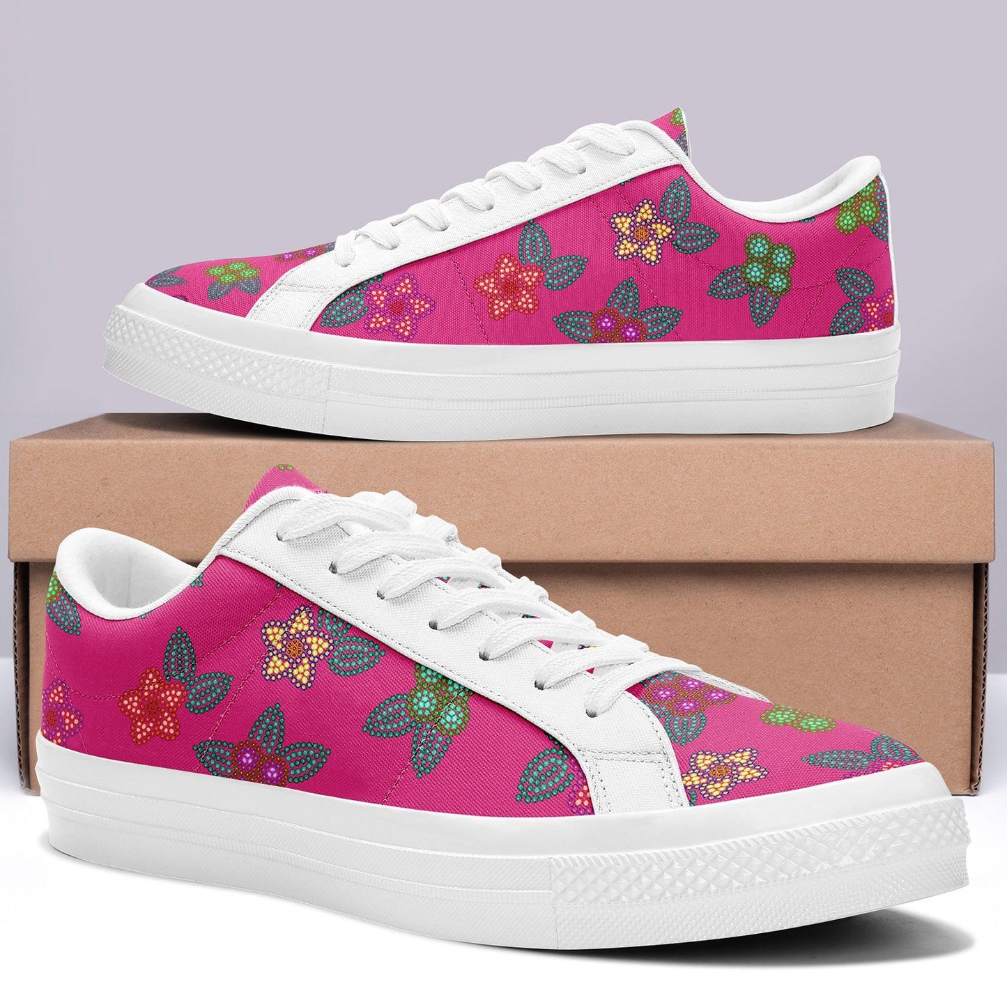 Berry Flowers Aapisi Low Top Canvas Shoes White Sole aapisi Herman 