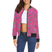 Load image into Gallery viewer, Berry Flowers All Over Print Bomber Jacket for Women (Model H19) All Over Print Bomber Jacket for Women (H19) e-joyer 
