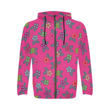 Load image into Gallery viewer, Berry Flowers All Over Print Full Zip Hoodie for Men (Model H14) All Over Print Full Zip Hoodie for Men (H14) e-joyer 
