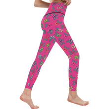 Load image into Gallery viewer, Berry Flowers All Over Print High-Waisted Leggings (Model L36) High-Waisted Leggings (L36) e-joyer 
