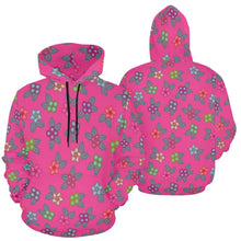 Load image into Gallery viewer, Berry Flowers All Over Print Hoodie for Women (USA Size) (Model H13) All Over Print Hoodie for Women (H13) e-joyer 
