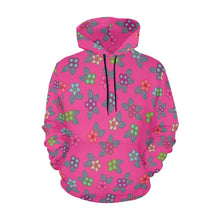 Load image into Gallery viewer, Berry Flowers All Over Print Hoodie for Women (USA Size) (Model H13) All Over Print Hoodie for Women (H13) e-joyer 
