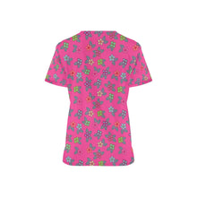 Load image into Gallery viewer, Berry Flowers All Over Print Scrub Top Scrub Top e-joyer 
