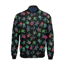 Load image into Gallery viewer, Berry Flowers Black All Over Print Bomber Jacket for Men (Model H19) All Over Print Bomber Jacket for Men (H19) e-joyer 

