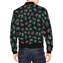 Load image into Gallery viewer, Berry Flowers Black All Over Print Bomber Jacket for Men (Model H19) All Over Print Bomber Jacket for Men (H19) e-joyer 
