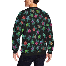 Load image into Gallery viewer, Berry Flowers Black All Over Print Crewneck Sweatshirt for Men (Model H18) shirt e-joyer 
