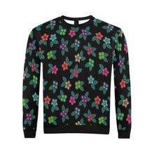 Load image into Gallery viewer, Berry Flowers Black All Over Print Crewneck Sweatshirt for Men (Model H18) shirt e-joyer 
