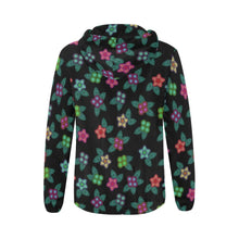 Load image into Gallery viewer, Berry Flowers Black All Over Print Full Zip Hoodie for Women (Model H14) All Over Print Full Zip Hoodie for Women (H14) e-joyer 
