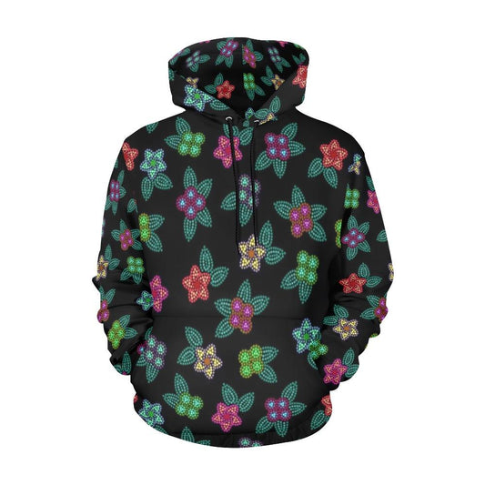 Berry Flowers Black All Over Print Hoodie for Men (USA Size) (Model H13) All Over Print Hoodie for Men (H13) e-joyer 