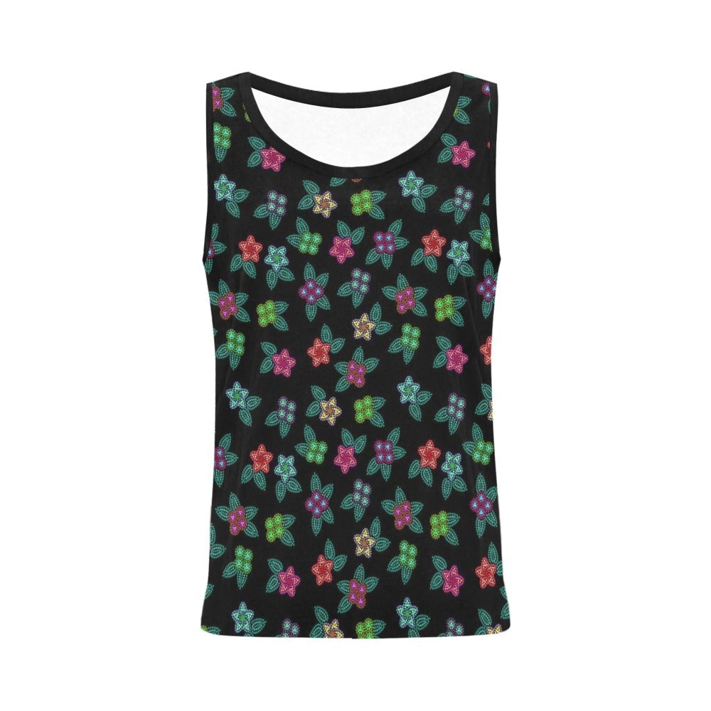 Berry Flowers Black All Over Print Tank Top for Women (Model T43) All Over Print Tank Top for Women (T43) e-joyer 