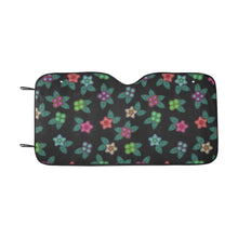 Load image into Gallery viewer, Berry Flowers Black Car Sun Shade 55&quot;x30&quot; Car Sun Shade e-joyer 
