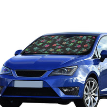 Load image into Gallery viewer, Berry Flowers Black Car Sun Shade 55&quot;x30&quot; Car Sun Shade e-joyer 
