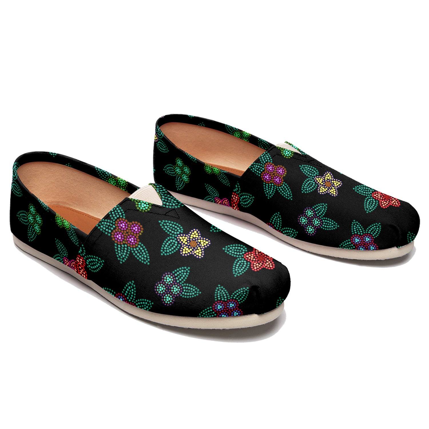 Berry Flowers Black Casual Unisex Slip On Shoe Herman 