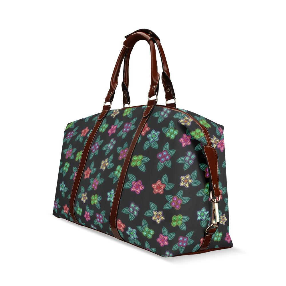 Berry Flowers Black Classic Travel Bag (Model 1643) Remake Classic Travel Bags (1643) e-joyer 