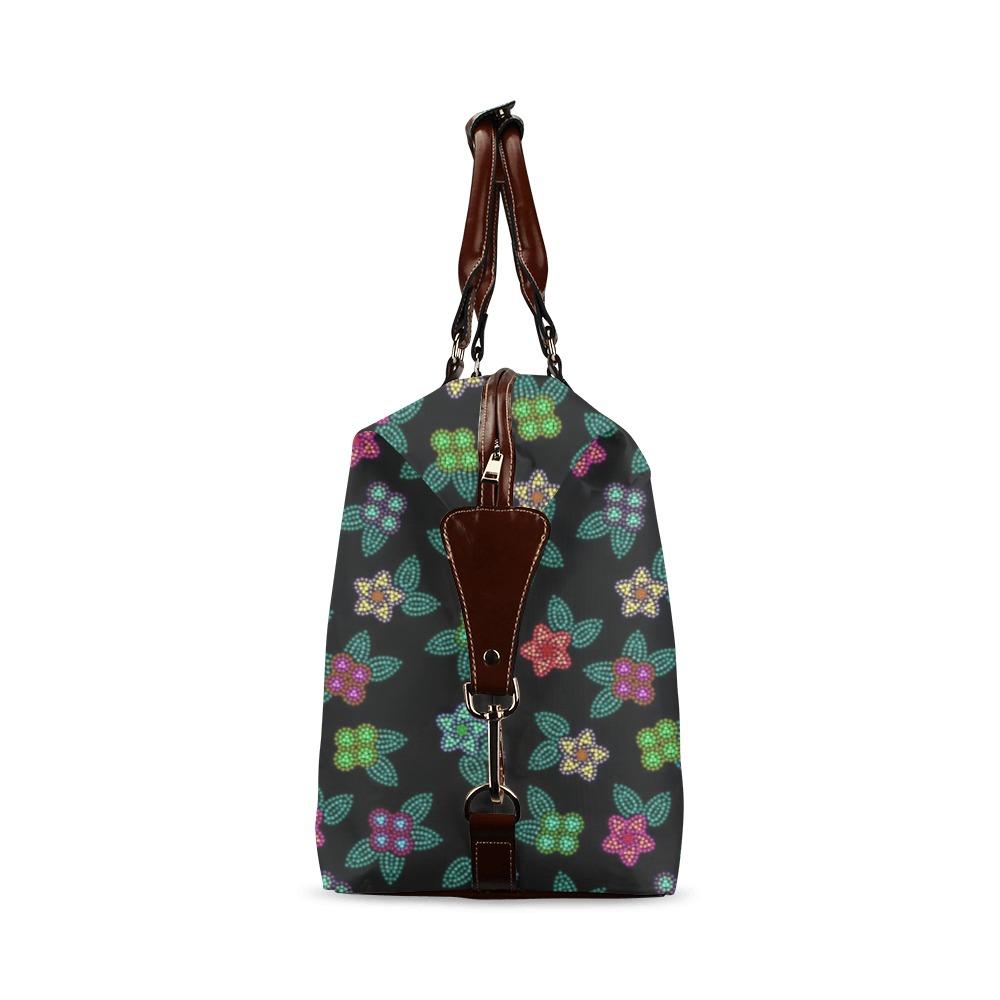 Berry Flowers Black Classic Travel Bag (Model 1643) Remake Classic Travel Bags (1643) e-joyer 