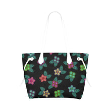 Load image into Gallery viewer, Berry Flowers Black Clover Canvas Tote Bag (Model 1661) Clover Canvas Tote Bag (1661) e-joyer 
