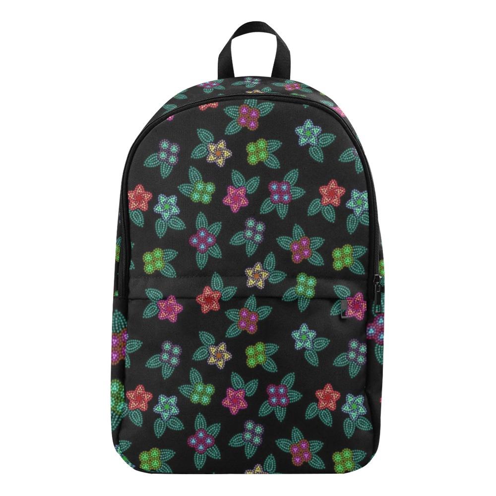 Berry Flowers Black Fabric Backpack for Adult (Model 1659) Casual Backpack for Adult (1659) e-joyer 
