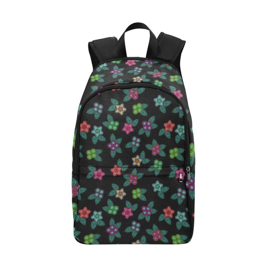 Berry Flowers Black Fabric Backpack for Adult (Model 1659) Casual Backpack for Adult (1659) e-joyer 