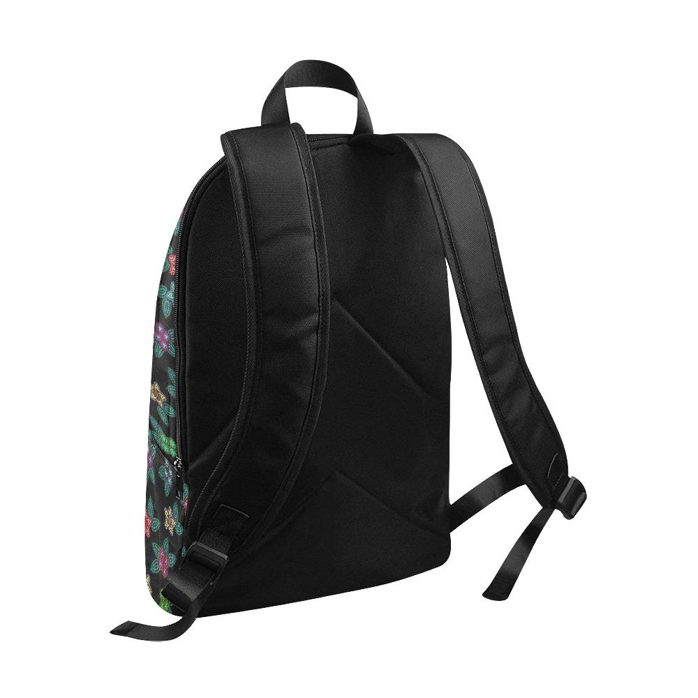 Berry Flowers Black Fabric Backpack for Adult (Model 1659) Casual Backpack for Adult (1659) e-joyer 
