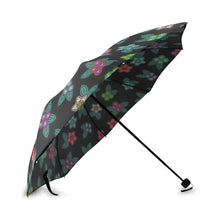 Load image into Gallery viewer, Berry Flowers Black Foldable Umbrella (Model U01) Foldable Umbrella e-joyer 
