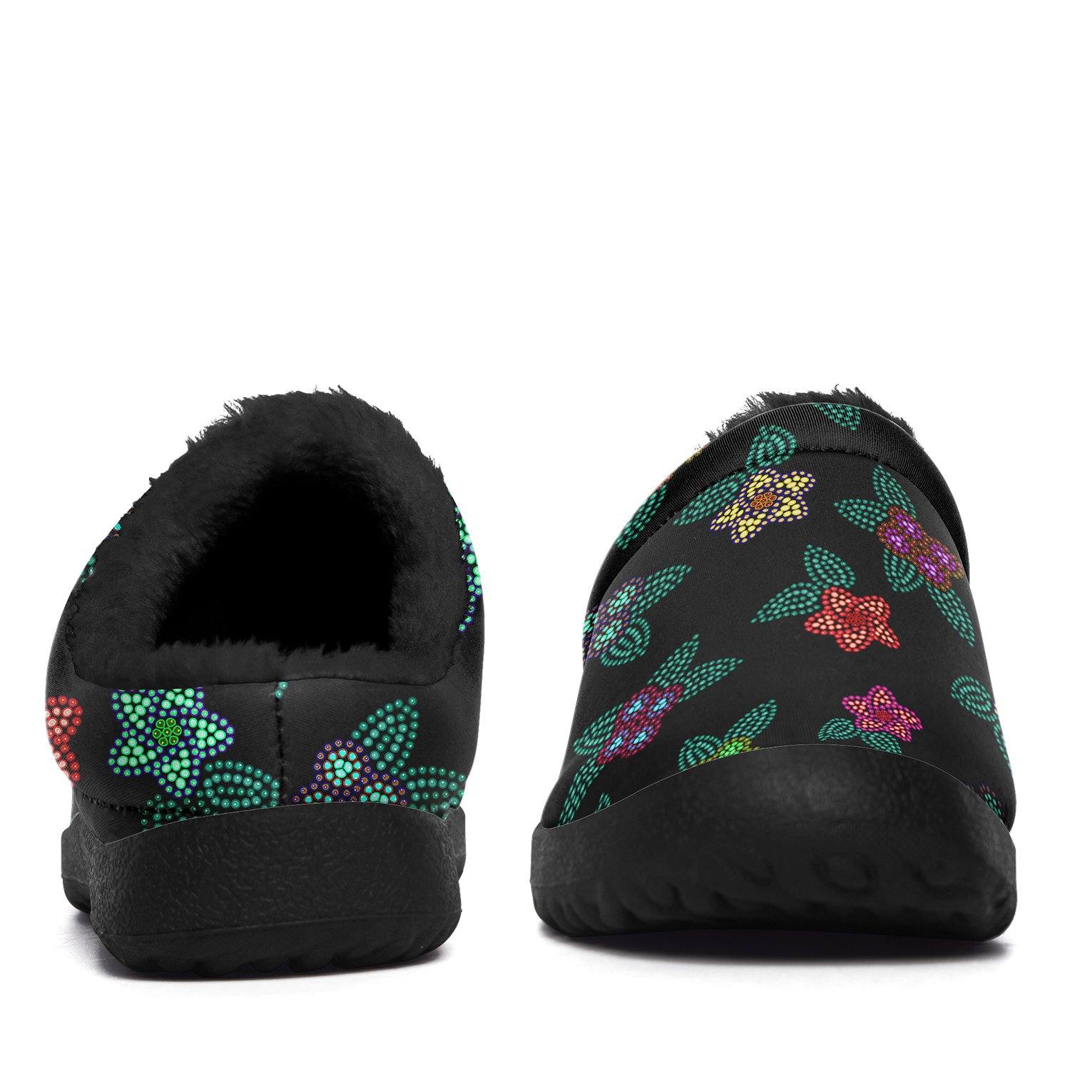 Berry Flowers Black Ikinnii Indoor Slipper 49 Dzine 