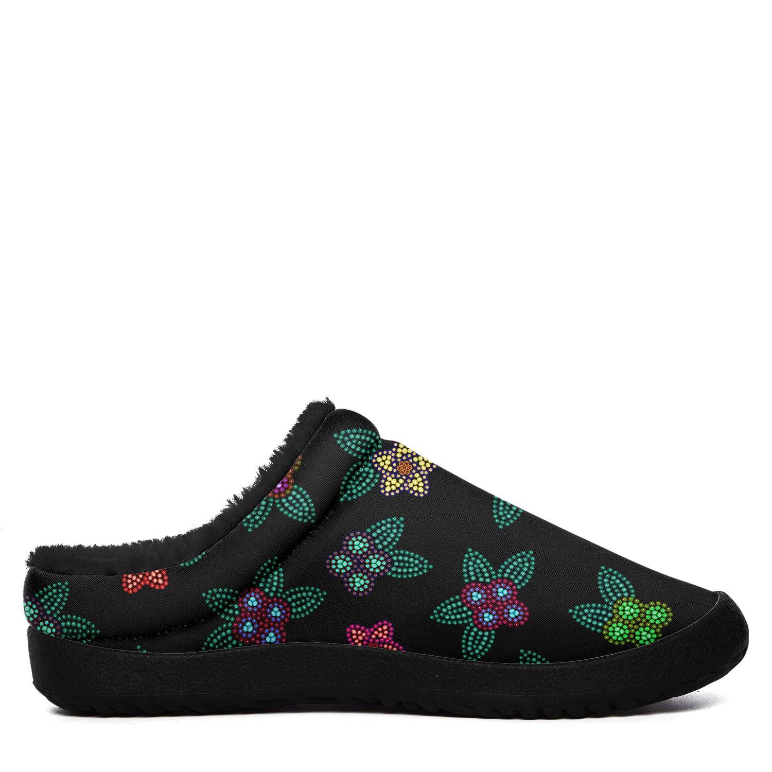 Berry Flowers Black Ikinnii Indoor Slipper 49 Dzine 