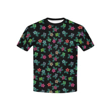 Load image into Gallery viewer, Berry Flowers Black Kids&#39; All Over Print T-shirt (USA Size) (Model T40) All Over Print T-shirt for Kid (T40) e-joyer 
